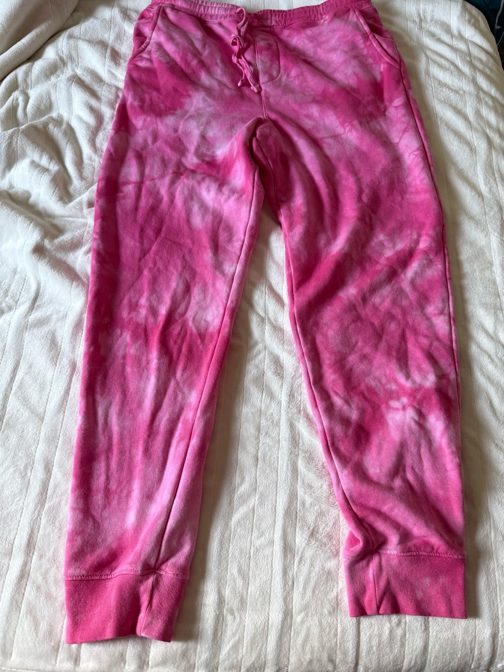 LuLaRoe Bright Pink Tie-Dye Jogger Sweatpants